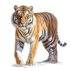Fototapeta na wymiar Tiger isolated on white background created with Generative AI