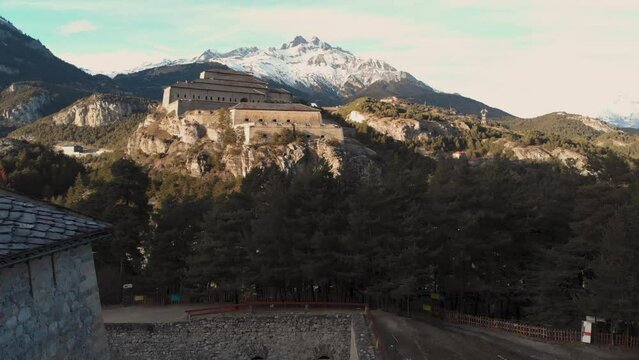 Aerial view of the Fort victor Emmanuel - Savoie, France