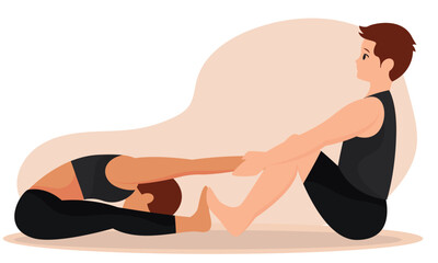 Obraz premium Isolated pair of people doing yoga exercises Vector