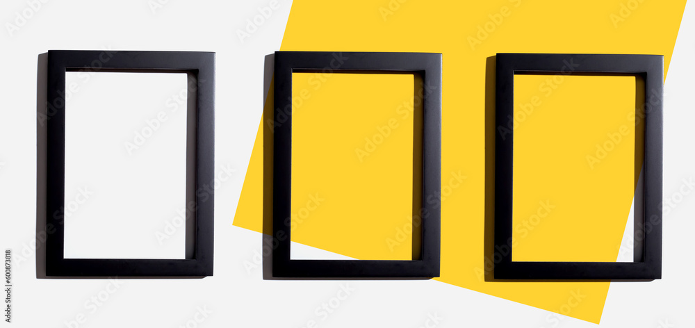 Poster blank rectangle picture frames with copy space
