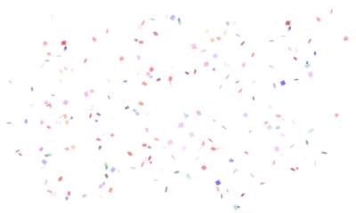 Gardinen Farbenfroh Rainbow color confetti falling down, PNG. Create birthday and party decoration concept.  © Ivan