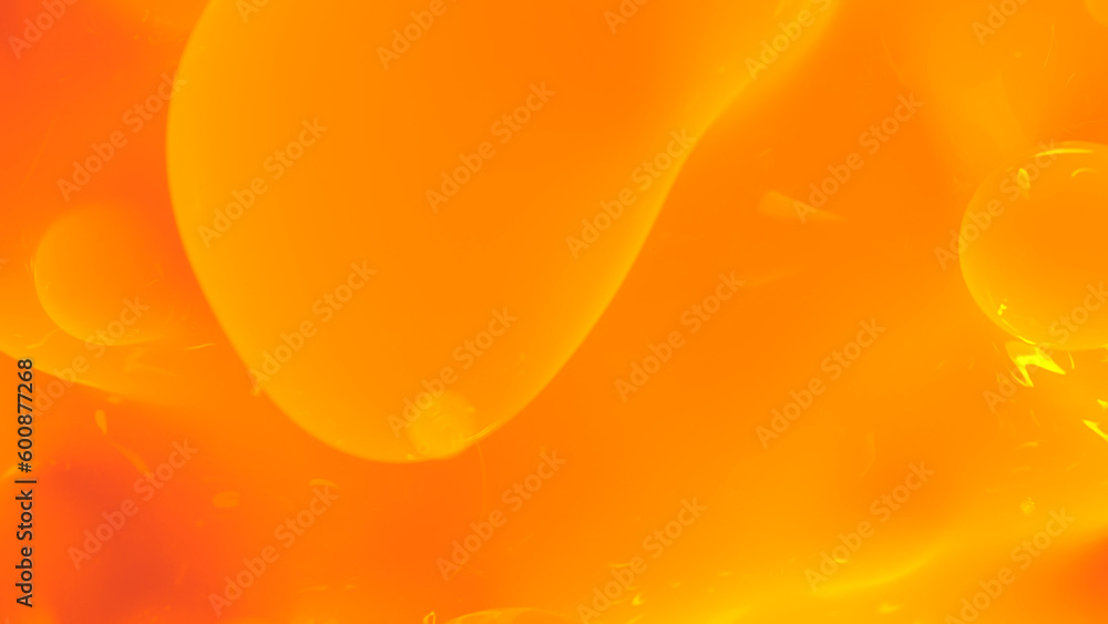 Poster orange honey color reflecting slime benign shapes bg - abstract 3d rendering
