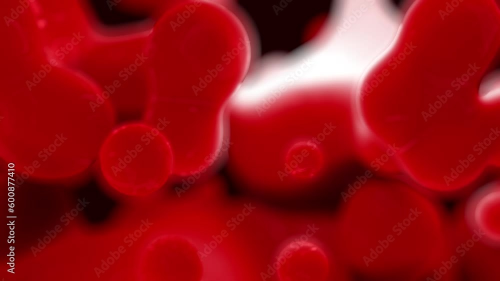 Poster juicy red and orange slime morphed meta objects on dark background - loop video