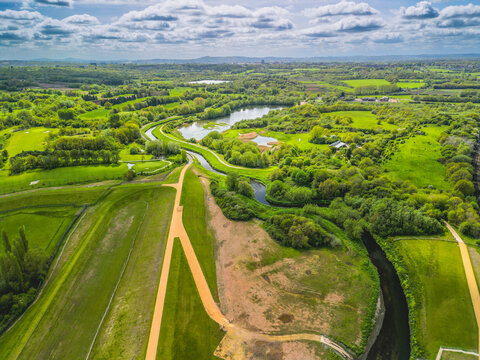 Aerial photo of Sandwell Valley Country Park, Birmingham