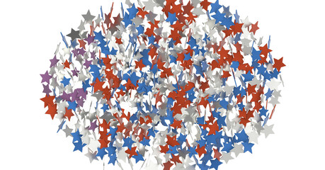 colorful XMAS Stars - A whirlwind of golden snowflakes and stars. New png transparent