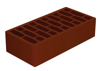 One block brick. vector illustration