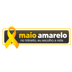 MAIO AMARELO - TRÂNSITO - LAÇO PNG - CAMPANHA MAIO AMARELO