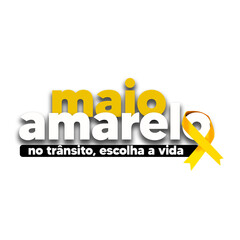 MAIO AMARELO - TRÂNSITO - LAÇO PNG - CAMPANHA MAIO AMARELO