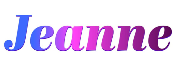 Jeanne - pink and blue color - female name - ideal for websites, emails, presentations, greetings, banners, cards, books, t-shirt, sweatshirt, prints	
	
