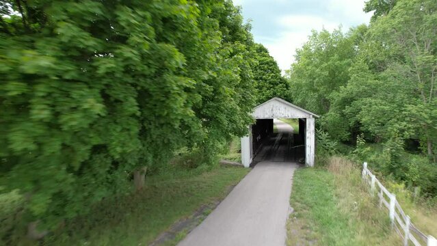 South Denmark Covered bridge in Ashtabula county, Ohio, USA.