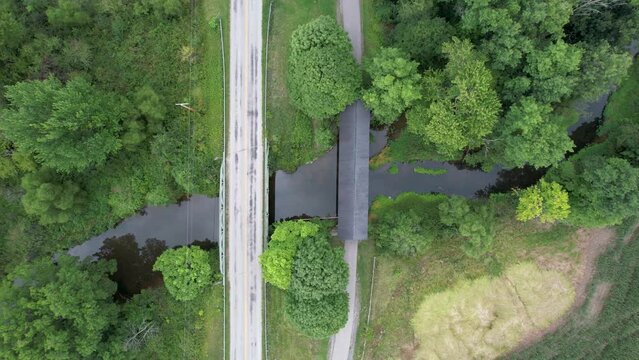South Denmark Covered bridge in Ashtabula county, Ohio, USA.