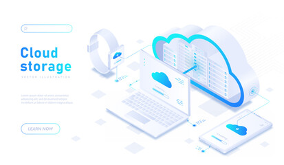 Cloud storage white banner