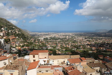 Fototapeta na wymiar Panoramic view from Monreale to Palermo, Sicily Italy