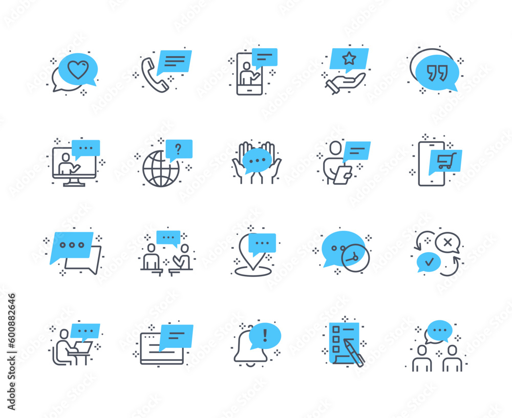 Poster message icons color set