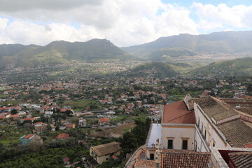 Fototapeta na wymiar Panoramic view from Monreale to Palermo, Sicily Italy