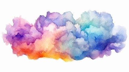Rainbow clouds on white background. watercolor. LGBT concept. Generated by AI