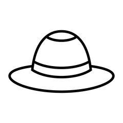 Farmer hat line icon, outline vector sign, linear style pictogram isolated on white. Symbol, logo. Vector illustration.