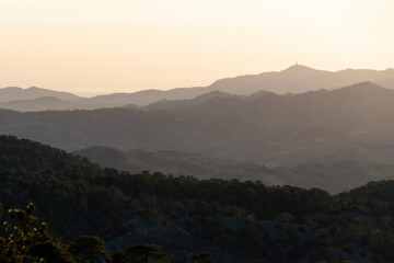 sunrise in the Troodos Mountains in Cyprus
