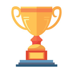 Triumph gold trophy in competitive sport