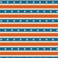 Red White and Blue Stripe Repeat Pattern Allover Print Banner Stars and Stripes Horizontal Print Patriotic Graphic 4th of July Independence Day Fourth