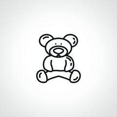 Teddy bear plush toy line icon. Teddy bear outline icon.