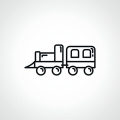 Train toy line icon. Train toy outline icon.