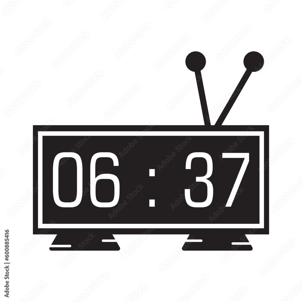 Wall mural digital clock icon