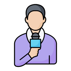Journalist Line Color Icon