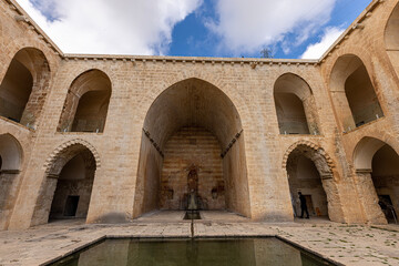 Fototapeta na wymiar Kasimiye Madrasah (Kasimiye Medresesi) Historical madrasah in Mardin city. Detail view from the entrance of madrasa.