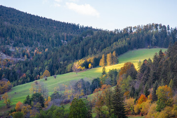 Autumn landscape in the Austrian Alps mountains