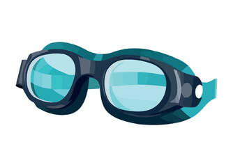 Modern swimming goggles design blue frames