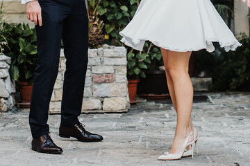 wedding details shoes bridal white sandals hands dress wedd ring bride and groom inspo hairstyles ceremony details