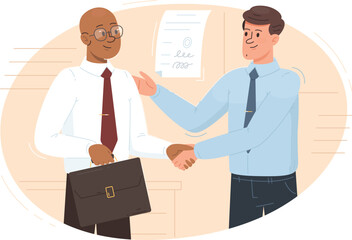 Two People Shaking Hands Illustration