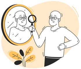 Self Reflection awareness Concept Illustration