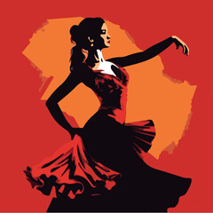 passionate flamenco dancer, vector image