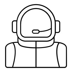 Astronaut Thin Line Icon