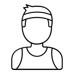Athlete Thin Line Icon