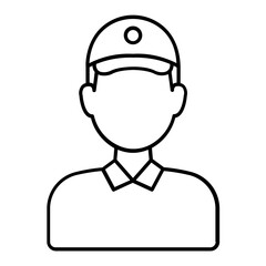Delivery Man Thin Line Icon