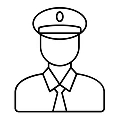 Policeman Thin Line Icon