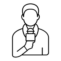 Journalist Thin Line Icon