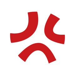 Red Anger Aime, Magna Character Mark. Angry cartoon emotion. Clothes Y2K, Brutalism t - shirt, hoodie print (Full Vector)