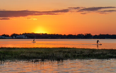 Sunset and Paddle Board
