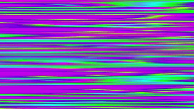fast intersecting neon color pixelated lines loop