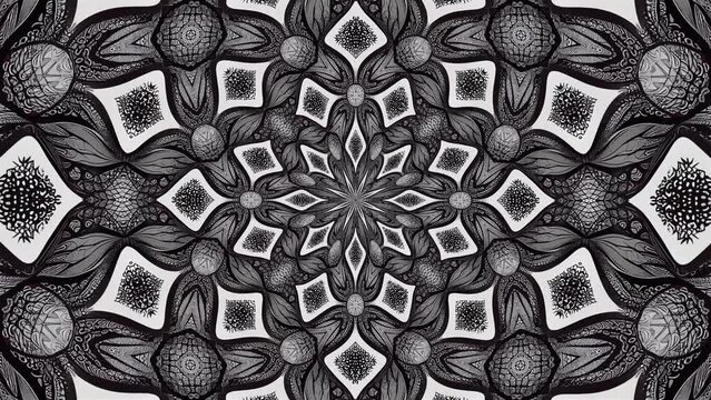 Organic black fractal pattern texture art seamless loop
