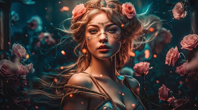 Goddess Aphrodite: Ethereal Concept Art Created by AI