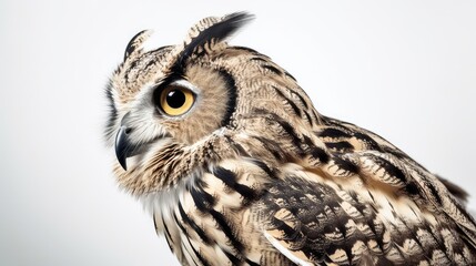 Owl on a white background, Generative AI, Generative, AI