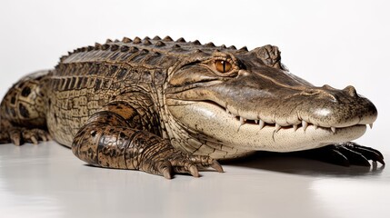 Obraz premium Alligator on a white background, Generative AI, Generative, AI