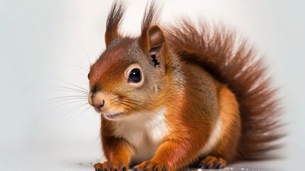 Obraz premium Squirrel on a white background, Generative AI, Generative, AI