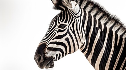 Zebra on a white background, Generative AI, Generative, AI