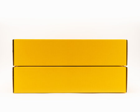 yellow box on white background minimalism